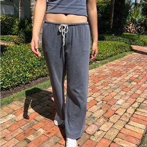 Brandy Melville Navy Blue Straight Leg Drawstring Pants
